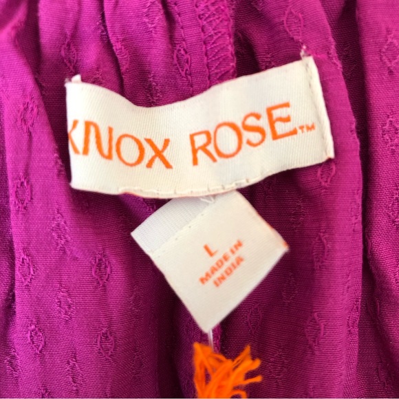 Knox Rose Blouse Top Balloon Long Sleeve Ruffle Size Large color Purple - Picture 5 of 7